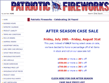 Tablet Screenshot of patrioticfireworks.com